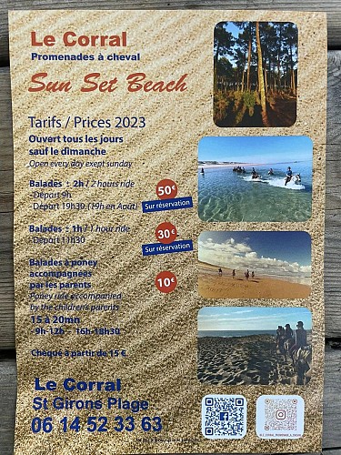 VSG - Le Corral_tarifs2023