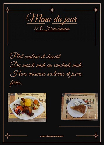 menu du jour mamase messanges