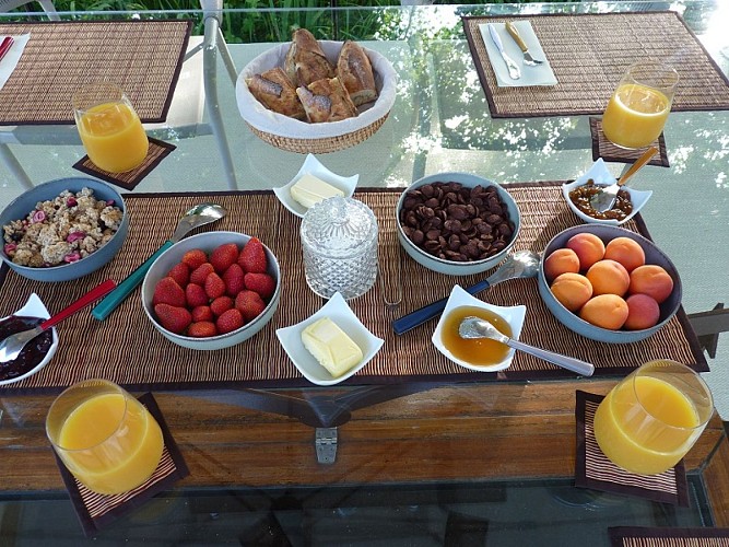 Péniche Wakaï - petit déjeuner