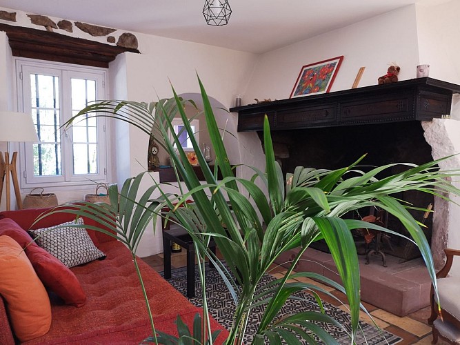 Chalbonia - Salon avec coin cheminée