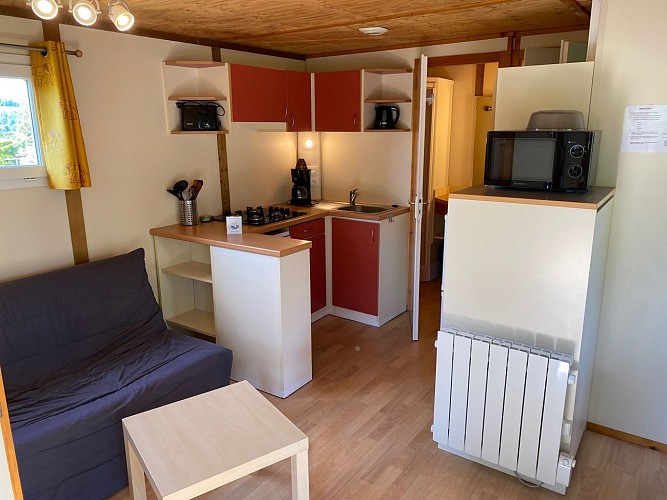 Camping Le val du gave d'Aspe - Interieur chalet 5-6 Premium