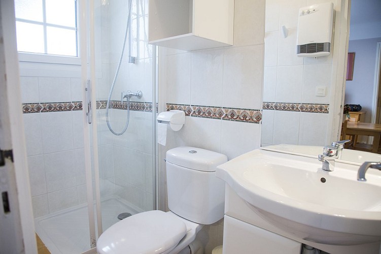 Pays Basque Hendaye Plage T2 appartement 2 à 4 personnes locations de vacances bord de mer Lidwine Goélands salle de douche Hendaye Tourisme