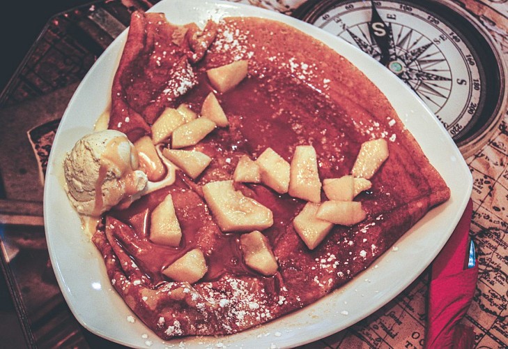 Crêpe aux pommes caramélisées et cidre du Bounty de Sarreguemines