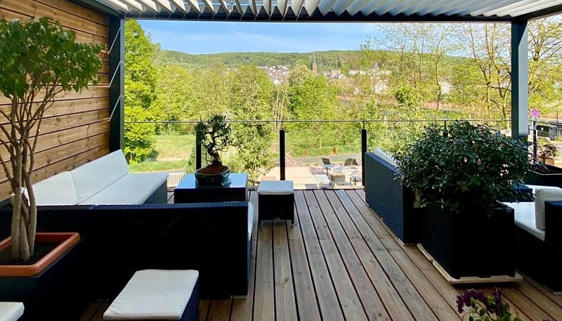 La terrasse du premier étage - Côté Canal Grosbliederstroff