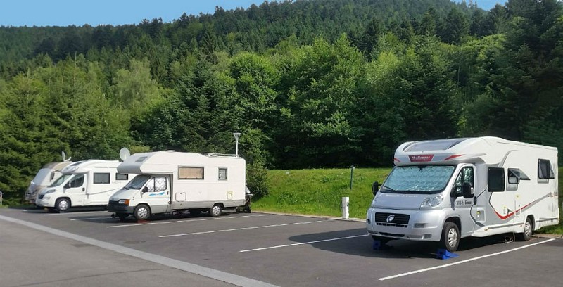 Parking for campers in domaine du haut des bluches