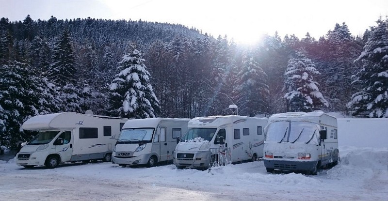 Parking for campers in domaine du haut des bluches