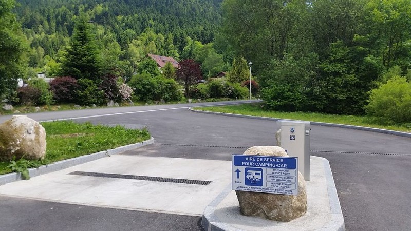 Parking voor campers in domaine du haut des bluches