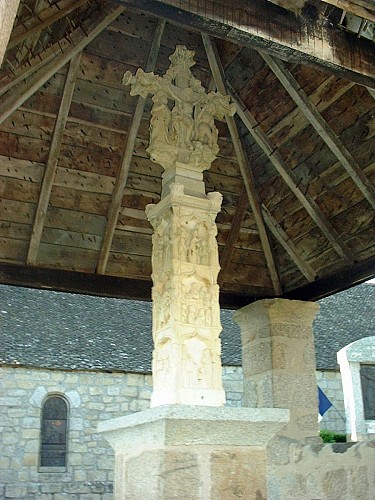 Cross covered of the ancient cemetery