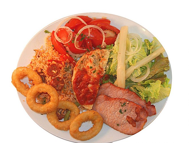 Restaurant Esat le Hameau - Pau - assiette garnie lomo