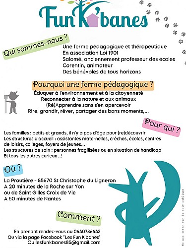FERME PÉDAGOGIQUE «LES FUN K'BANES»