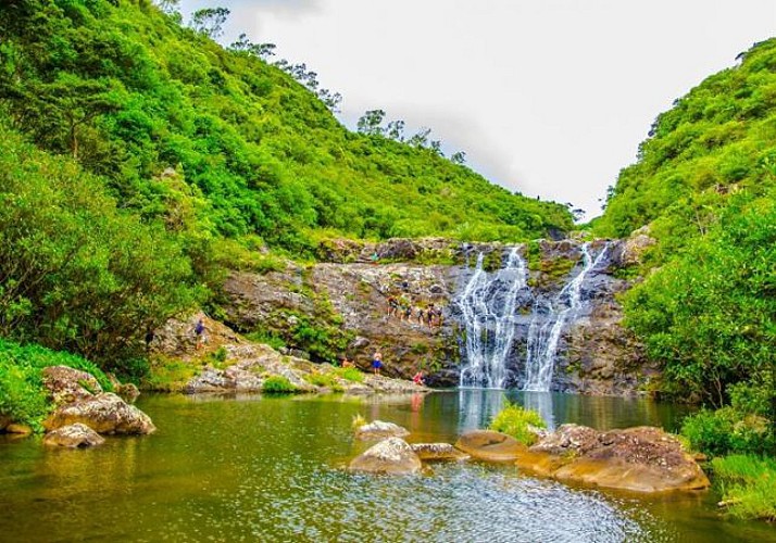 Randonnée guidée aux chutes de Tamarin, à l'île Maurice