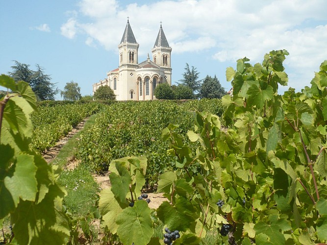 The twin bell-tower church