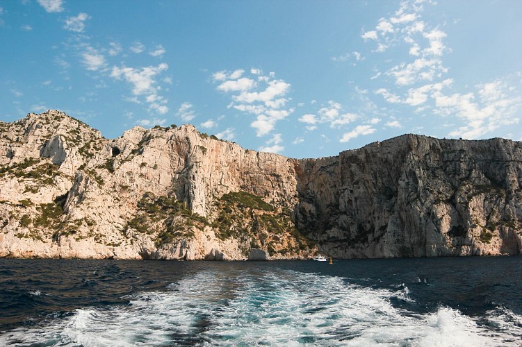 Commented sea tour of the 13 calanques  with l'Atlantide