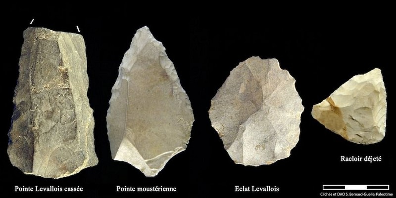 Outils néandertaliens trouvés dans la grotte