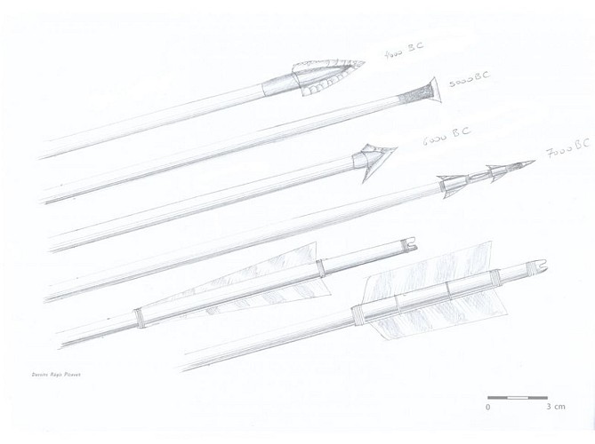 Types de pointes de flèches utilisées à l'époque