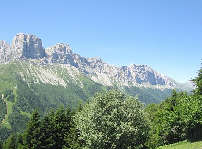 Les balcons est du Vercors vu du Pré du Playnet