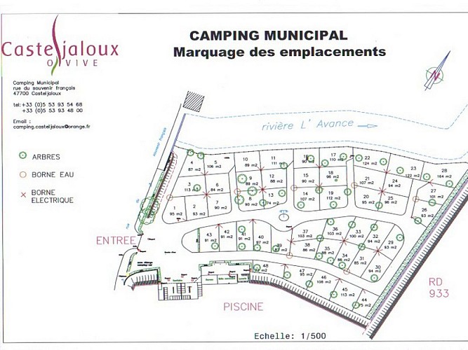 Plan camping municipal Casteljaloux