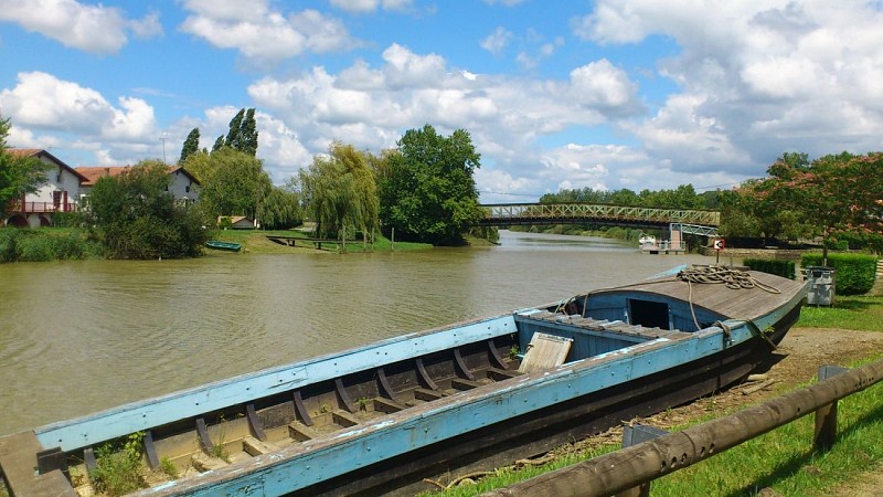 Visite de Guiche - galupe sur les berges de la Bidouze