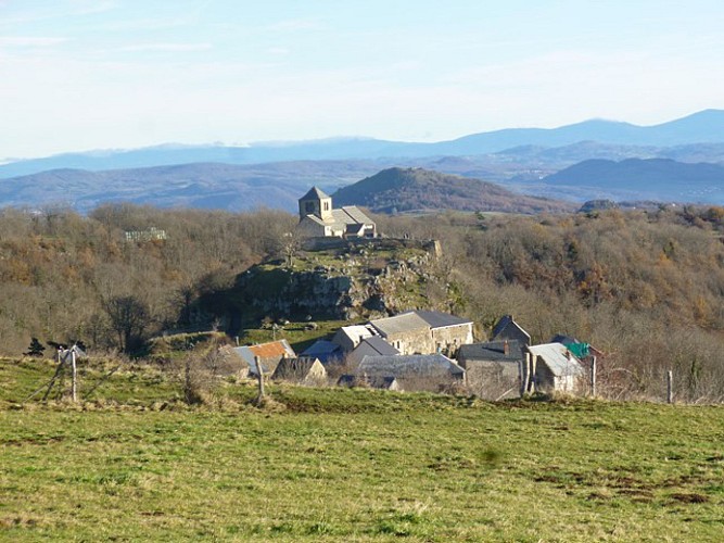 The perched church in Dauzat-sur-Vodable