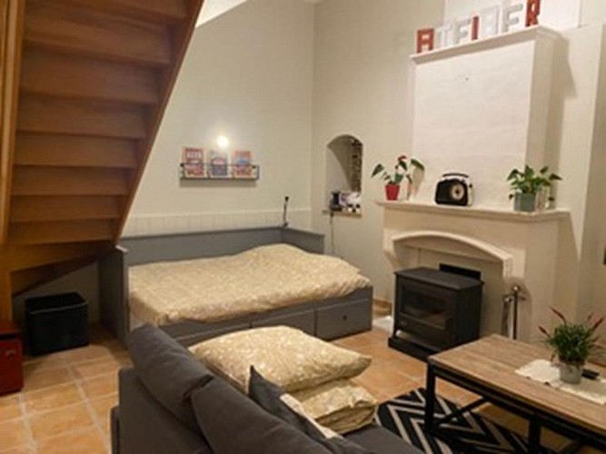 Gite la petite maison Livry salon et couchage