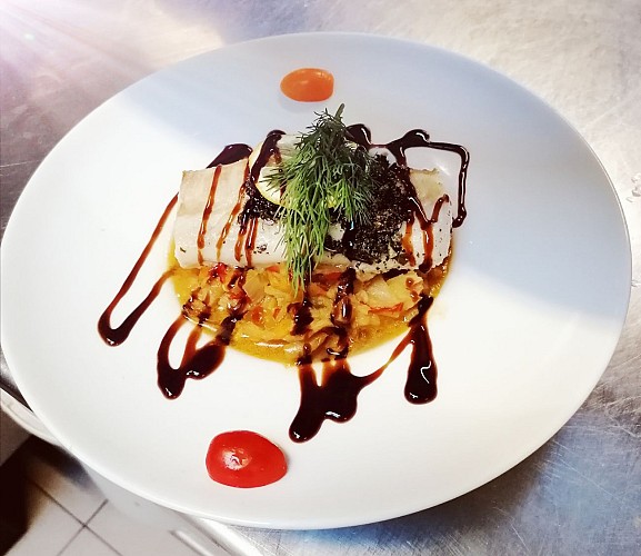 dos de cabillaud purée de potimaron