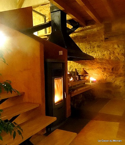 Le Cocon du Morvan - cheminée
