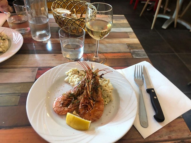 Le Central - plat du jour risotto de gambas