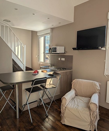 pièce à vivre tv Le Gîte de Malaunay