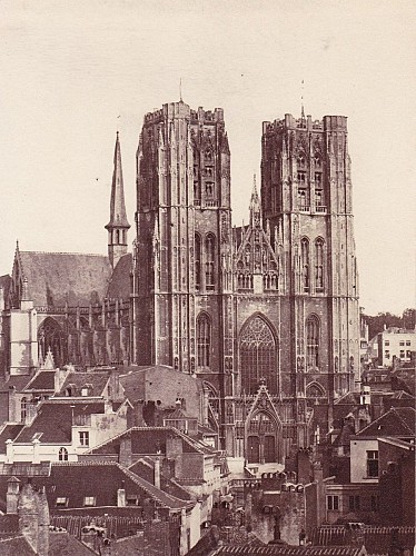 Photo ancienne cathédrale Sainte Gudule de Bruxelles