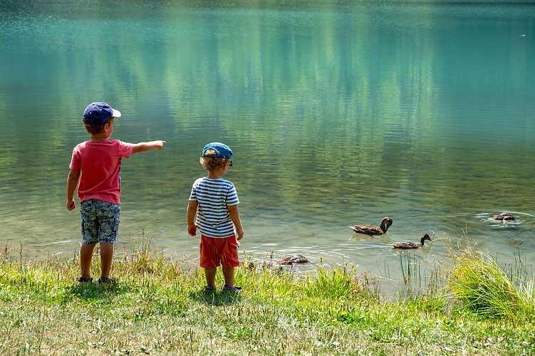 Lac aux Dames leisure centre in summer