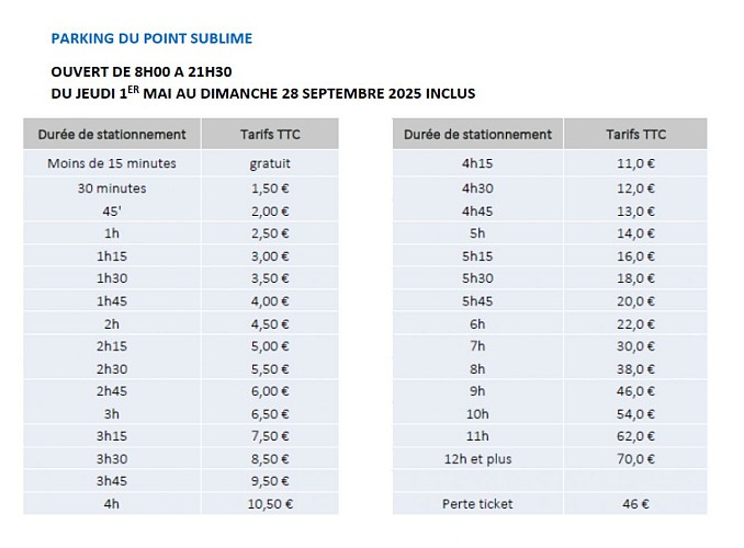 Parking du Point Sublime