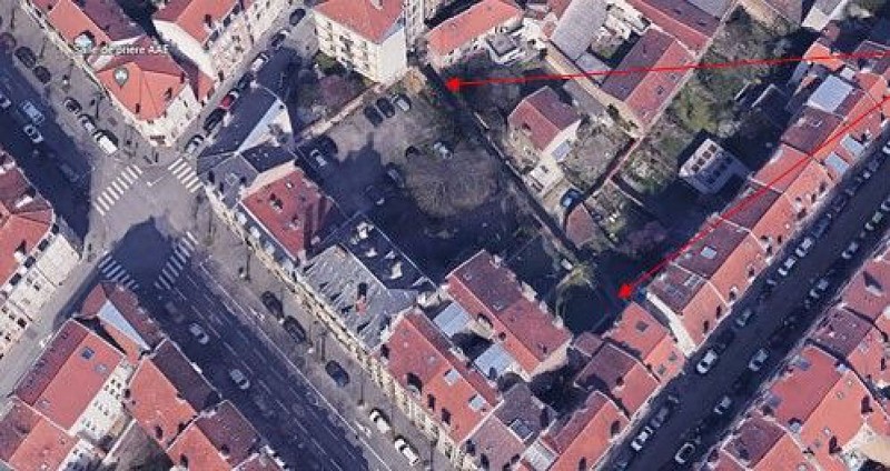 Photo aérienne du mur de la rue Sellier