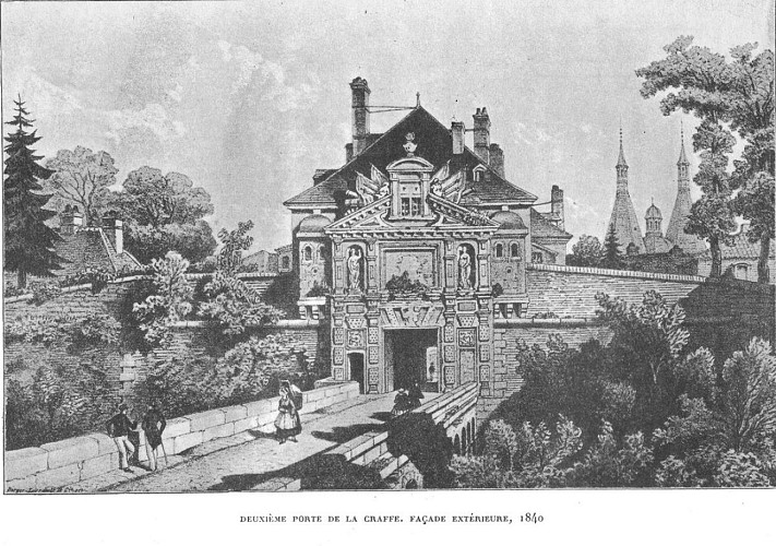 Gravure de la Porte de la Citadelle vers 1840