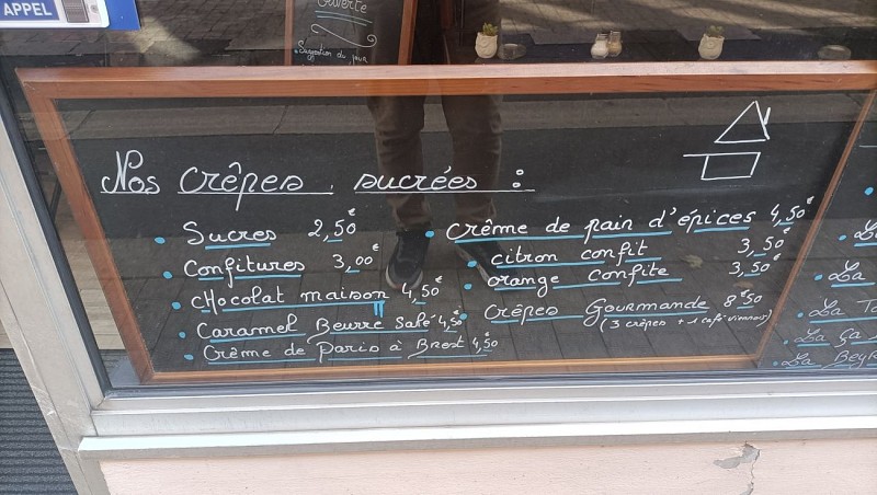 MENU - crepees sucrées à Saint-Léonard de Noblat