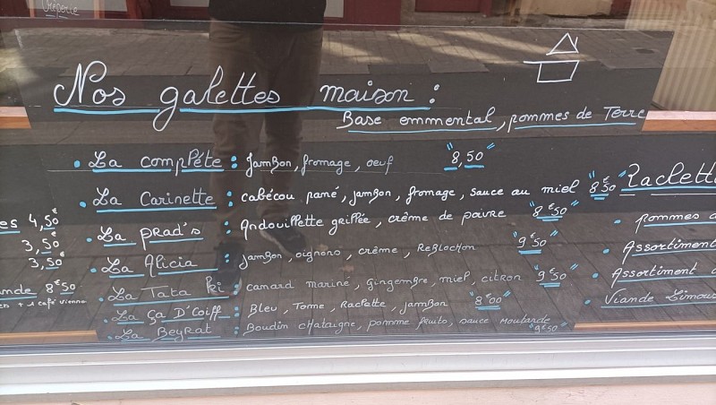 MENU - galettes maison à Saint-Léonard de Noblat