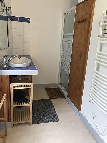 La salle de bain avec douche