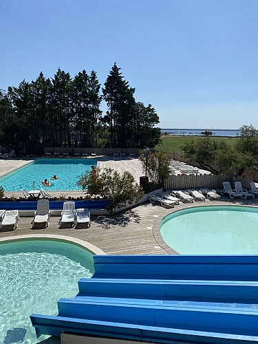 piscine vue bassin d'arcachon camping coq hardi