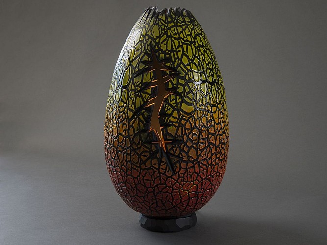 Alexandre Vieira souffleur de verre - Saint Jean le Vieux - Lampe Kraken