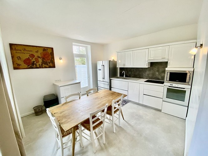 Cuisine, accès jardin clos