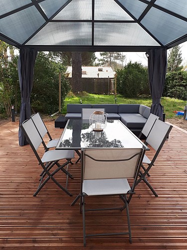 Terrasse de La maison des marguerites gîte 10797 à Saint Michel Escalus