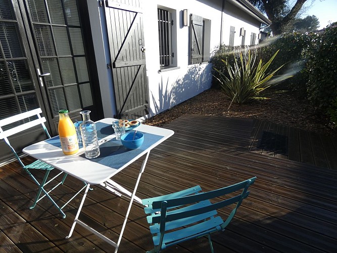 Terrasse du gîte Rivage à Moliets avec les Gîtes de France Landes