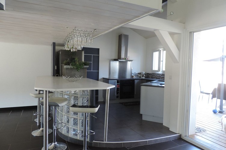 Cuisine Villa les Dunes à Bias avec Gîtes de France Landes