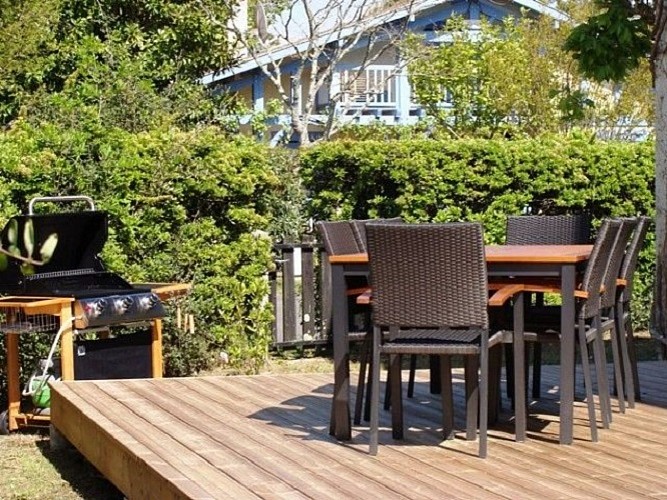 Terrasse Les chênes lièges à Moliets avec Gîtes de France Landes