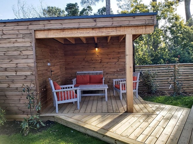 Coin terrasse  les Oyats à Biscarrosse Gites de France Landes