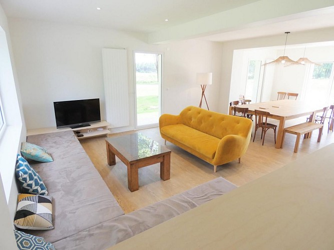 Salon de la Villa Cassora à Herm avec Gîtes de France Landes