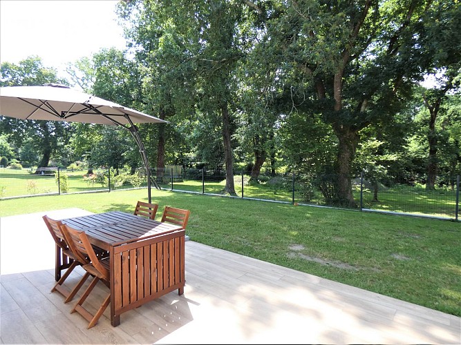 Terrasse de  Côté Forêt à Angresse avec Gîtes de France Landes