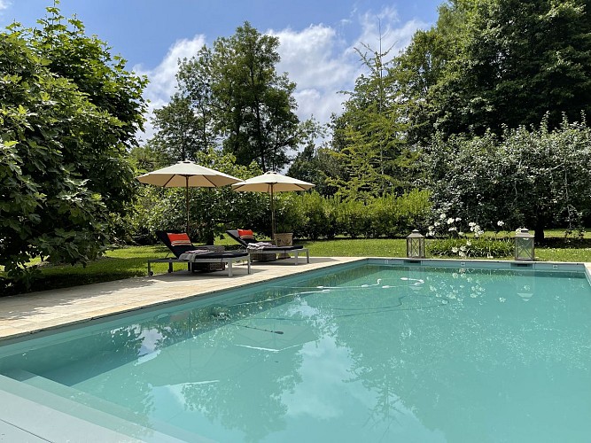 Piscine du gite Les écuries du chateau à Biaudos avec Gîtes de France Landes