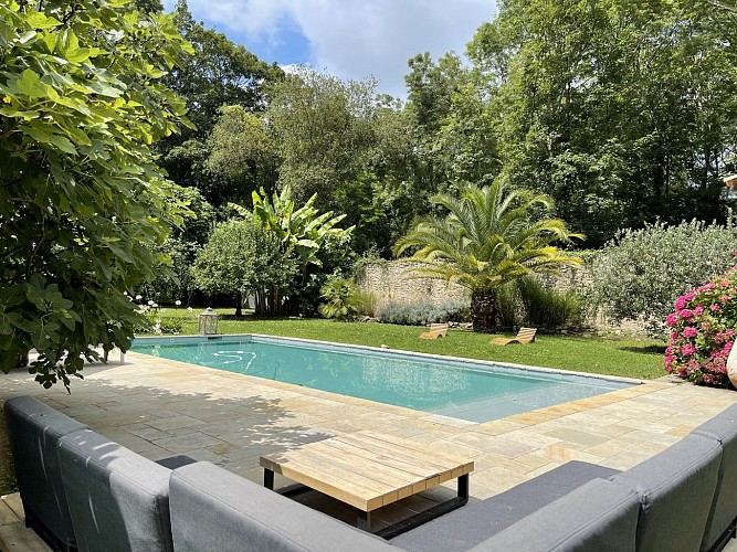 Piscine du gite Les écuries du chateau à Biaudos avec Gîtes de France Landes