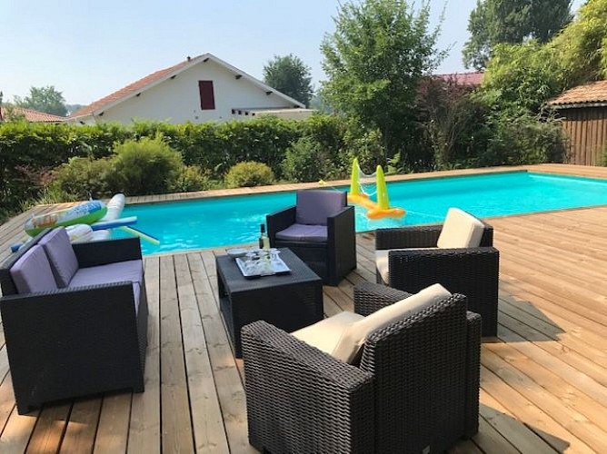 Terrasse de La Villa de Manuela à Parentis en Born avec Gîtes de France Landes