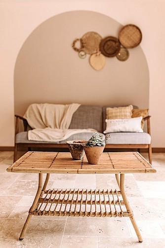 Salon du gite Terra pin à Luxey avec gîtes de France Landes